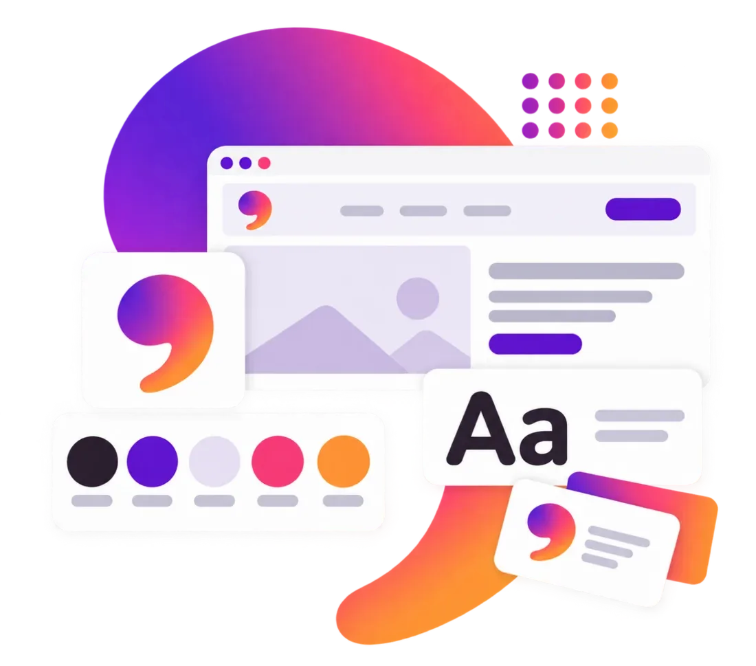 A brand identity carried across a website, logo, colors, type, and business cards.