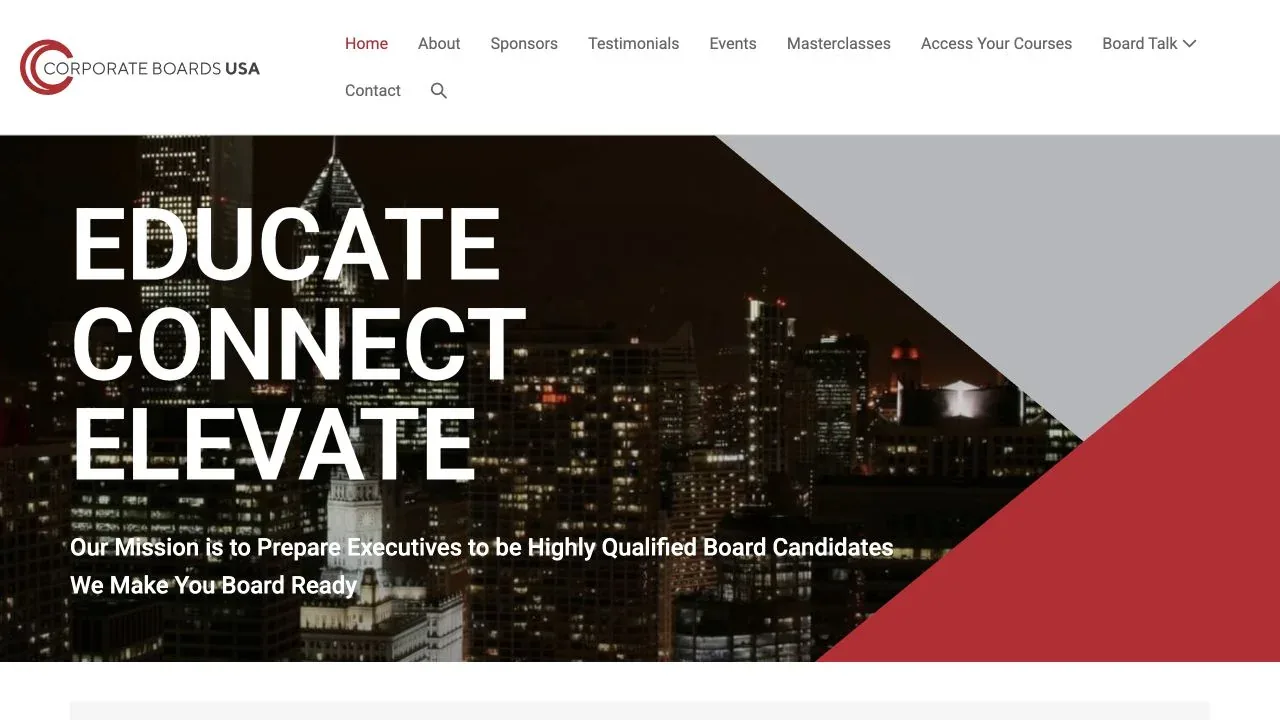 Corporate Boards USA website homepage