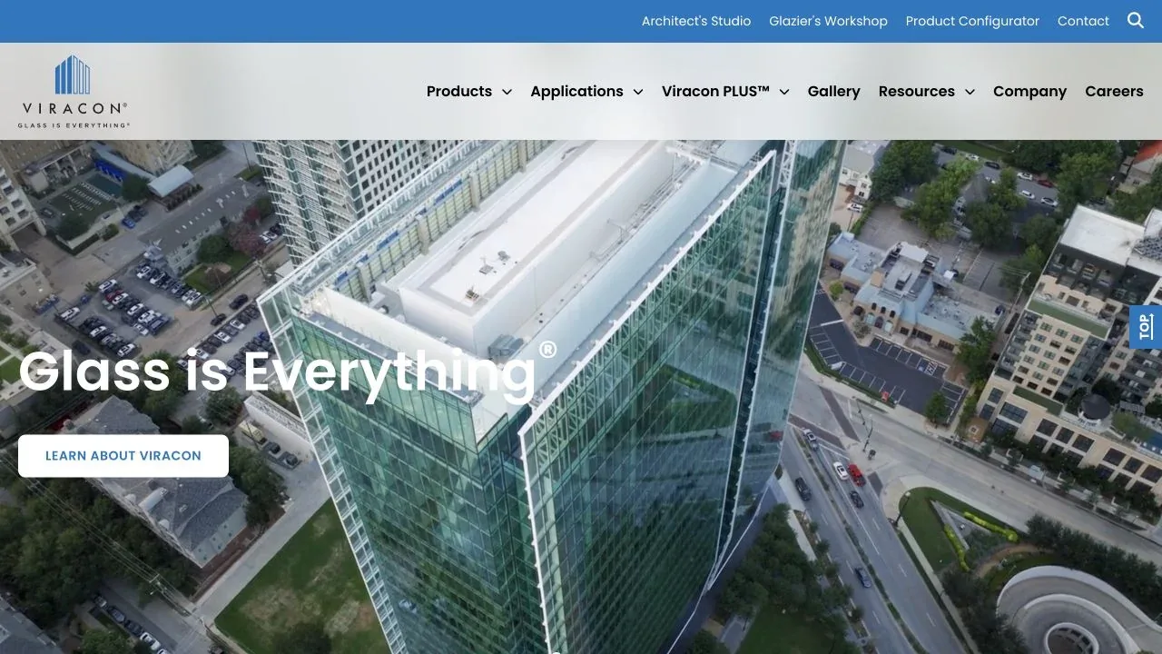 Viracon website homepage